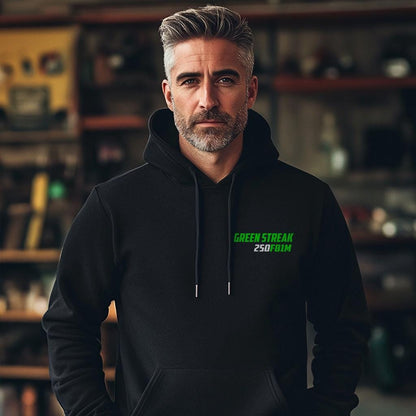 Kawasaki 250 F81M Green Streak 1971 Inspired Hoodie - Motorcycle Sweatshirt for Riders