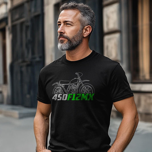 Kawasaki 450 F12MX 1973 Inspired T-Shirt - Motorcycle Tee Shirt for Riders