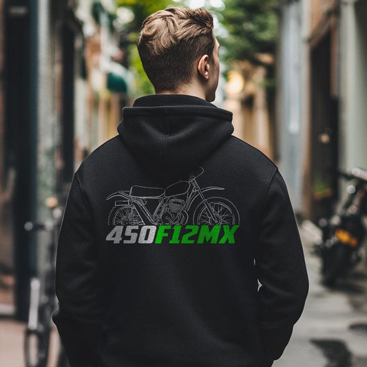 Kawasaki 450 F12MX 1973 Inspired Hoodie - Motorcycle Sweatshirt for Riders