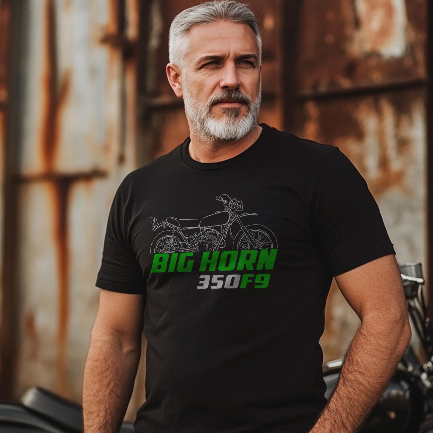 Kawasaki 350 F9 Big Horn 1972 - 1975 Inspired T-Shirt - Motorcycle Tee Shirt for Riders