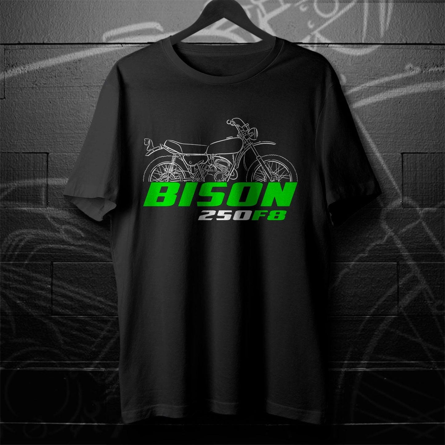 Kawasaki 250 F8 Bison 1971 - 1972 Inspired T-Shirt - Motorcycle Tee Shirt for Riders