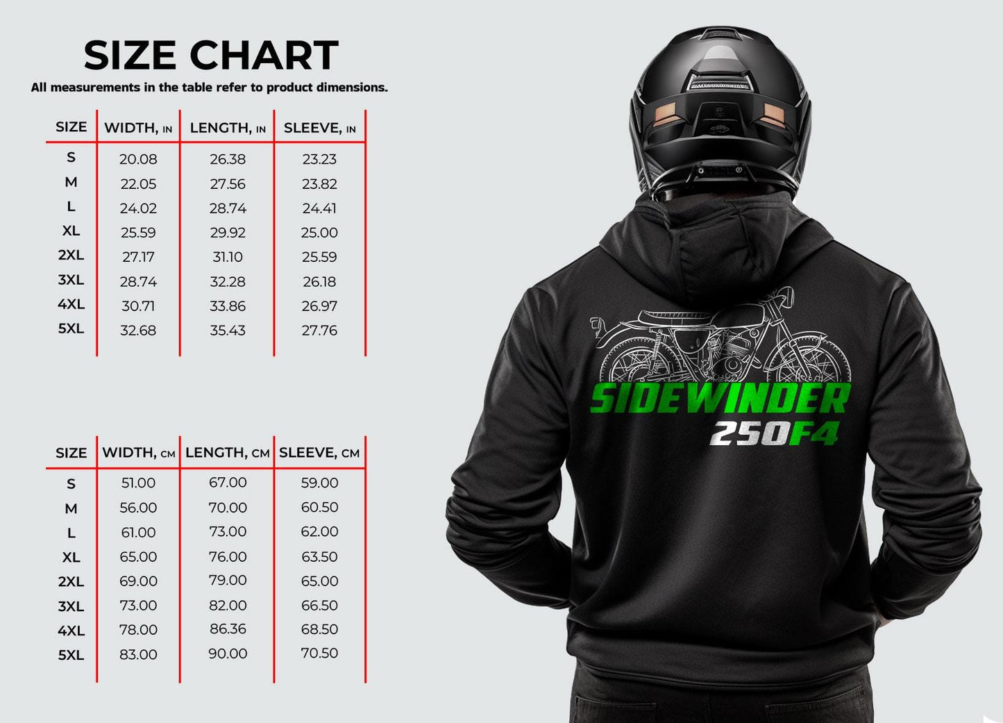 Kawasaki 250 F4 Sidewinder 1969 - 1970 Inspired Hoodie - Motorcycle Sweatshirt for Riders
