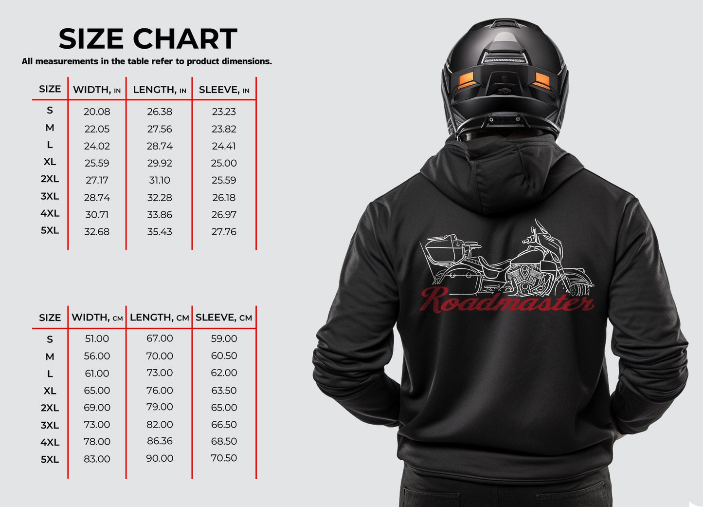 Indian Roadmaster Inspired Hoodie - Motorcycle Sweatshirt for Biker