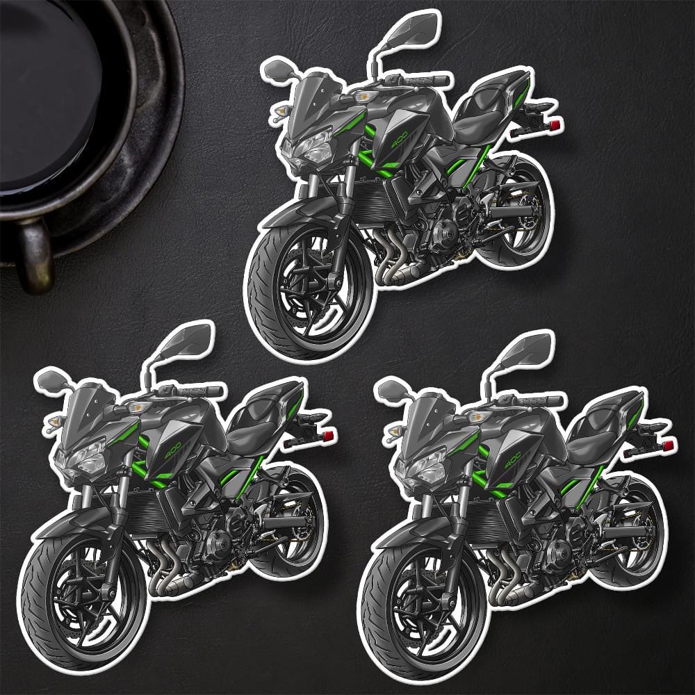 Kawasaki Z400 2021 - 2024 Inspired Stickers - Set of 3 Motorcycle Decals for Riders