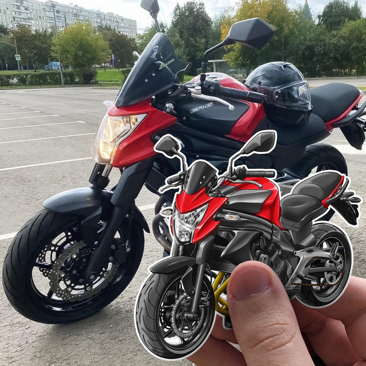 Kawasaki ER-6n 2014 - 2016 Inspired Motorcycle Stickers - Set of 3 Motorcycle Decals for Riders