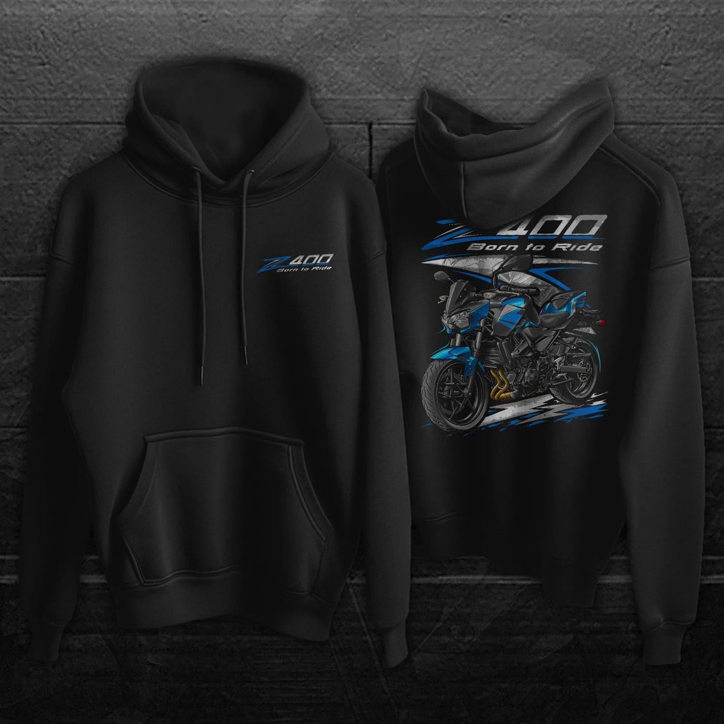 Kawasaki Z400 2019 - 2020 Inspired Hoodie - Motorcycle Sweatshirt for Riders