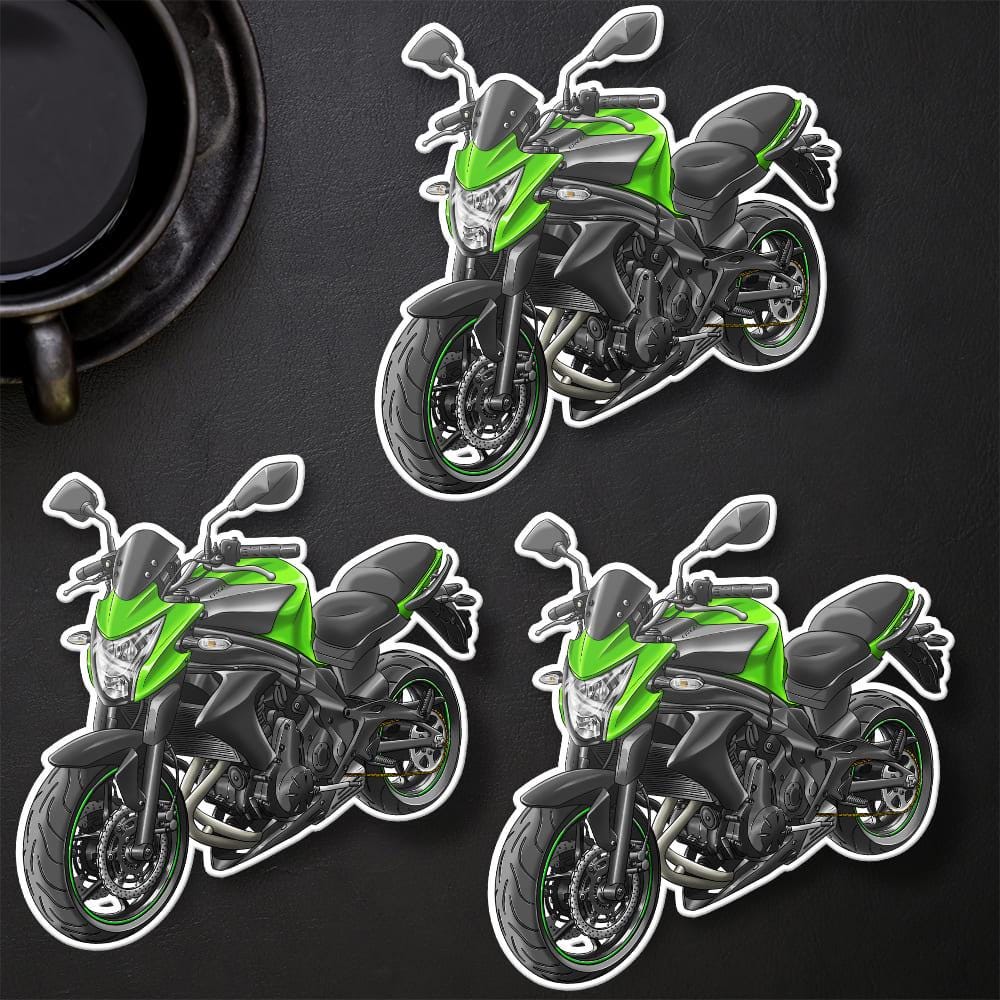 Kawasaki ER-6n 2012 - 2013 Inspired Motorcycle Stickers - Set of 3 Motorcycle Decals for Riders