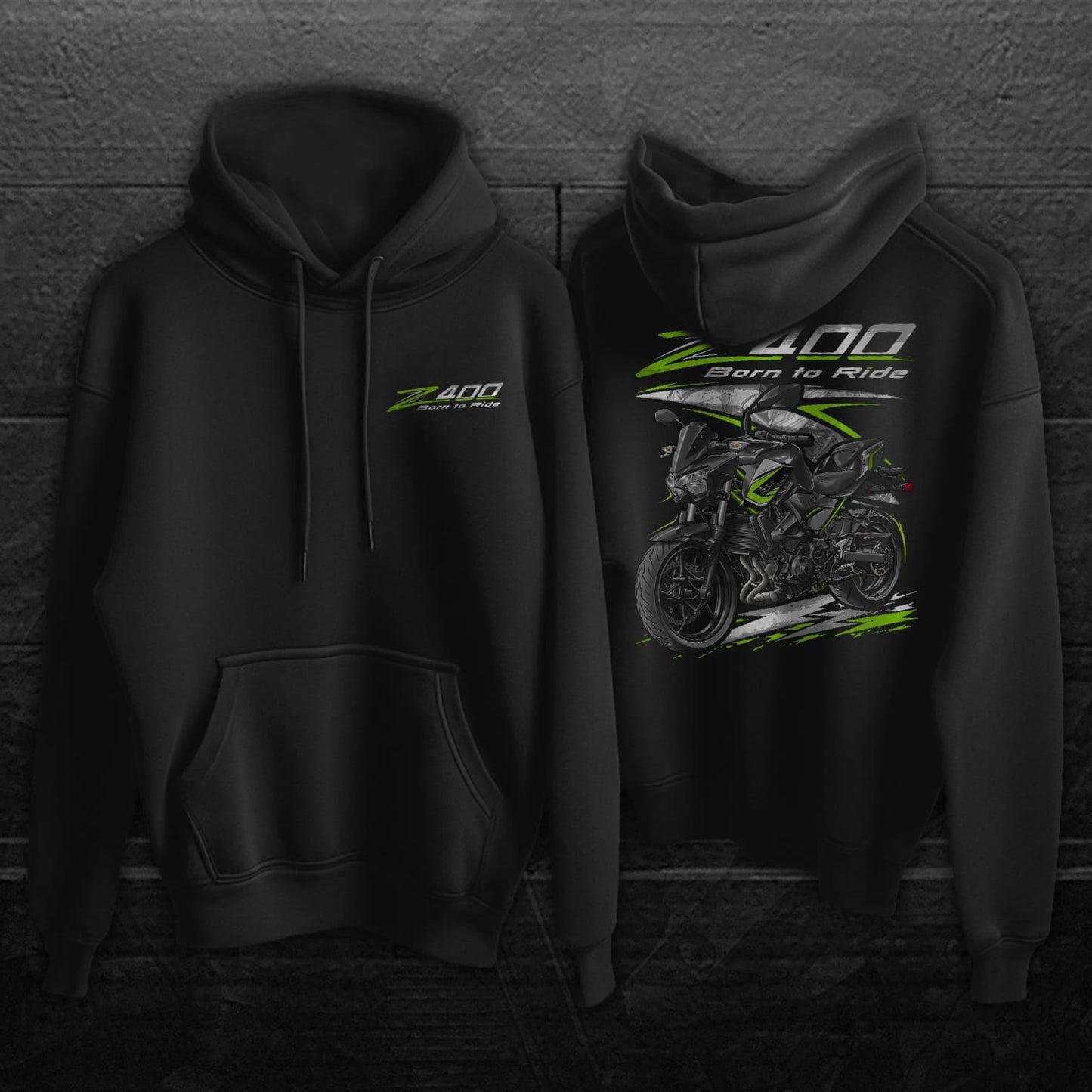 Kawasaki Z400 2019 - 2020 Inspired Hoodie - Motorcycle Sweatshirt for Riders