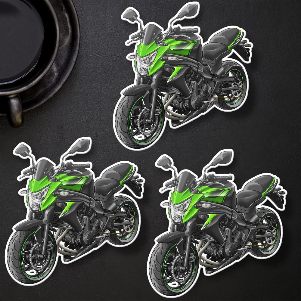 Kawasaki ER-6n 2014 - 2016 Inspired Motorcycle Stickers - Set of 3 Motorcycle Decals for Riders
