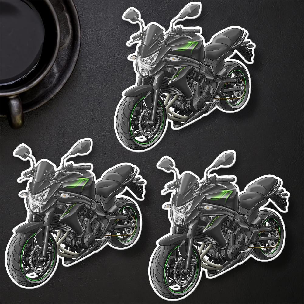 Kawasaki ER-6n 2014 - 2016 Inspired Motorcycle Stickers - Set of 3 Motorcycle Decals for Riders
