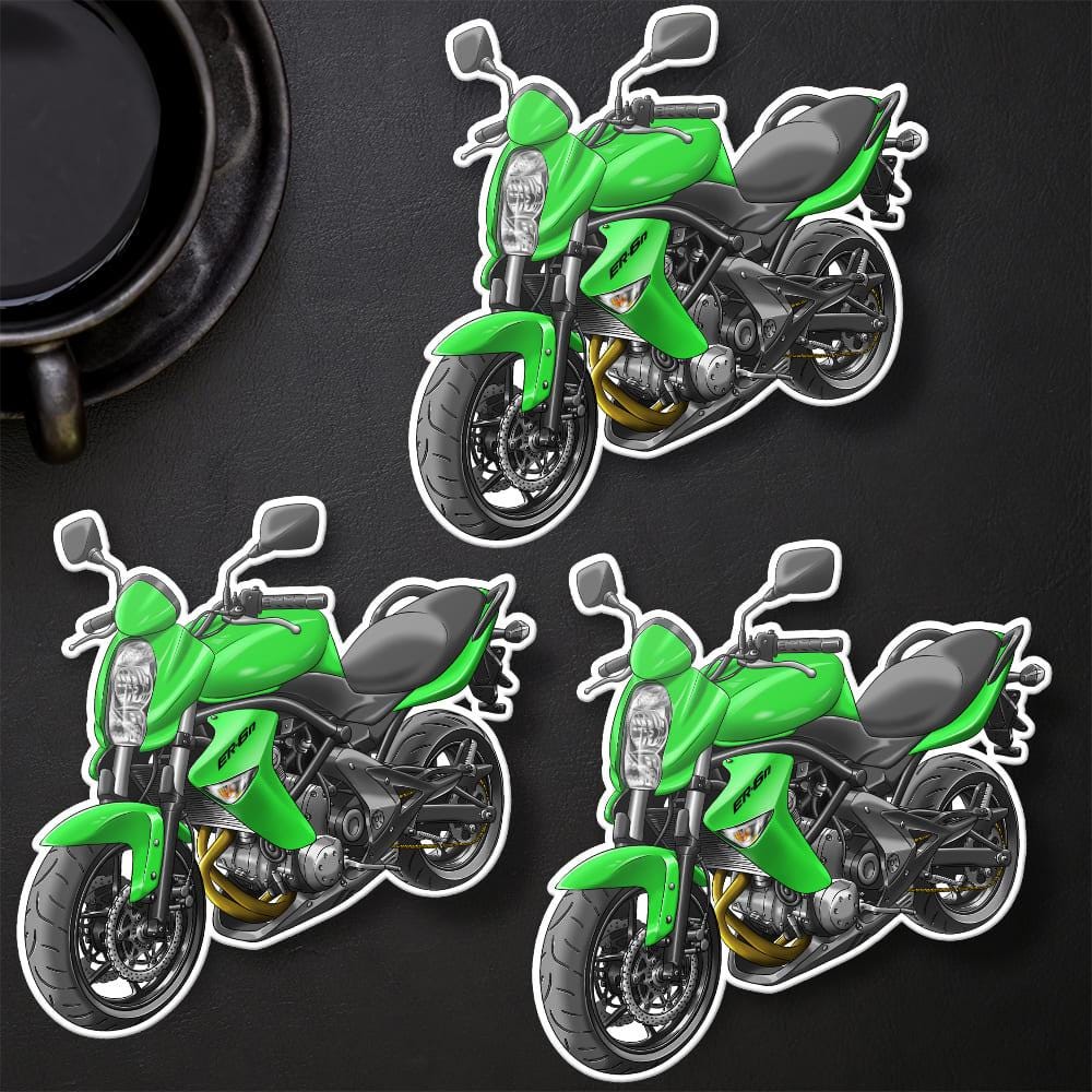 Kawasaki ER-6n 2006 - 2008 Inspired Motorcycle Stickers - Set of 3 Motorcycle Decals for Riders