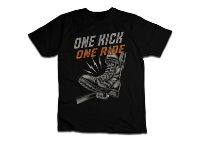 One Kick One Ride Biker Motorcycle T-Shirt - Biker Motorcycle Tee Shirt for Riders