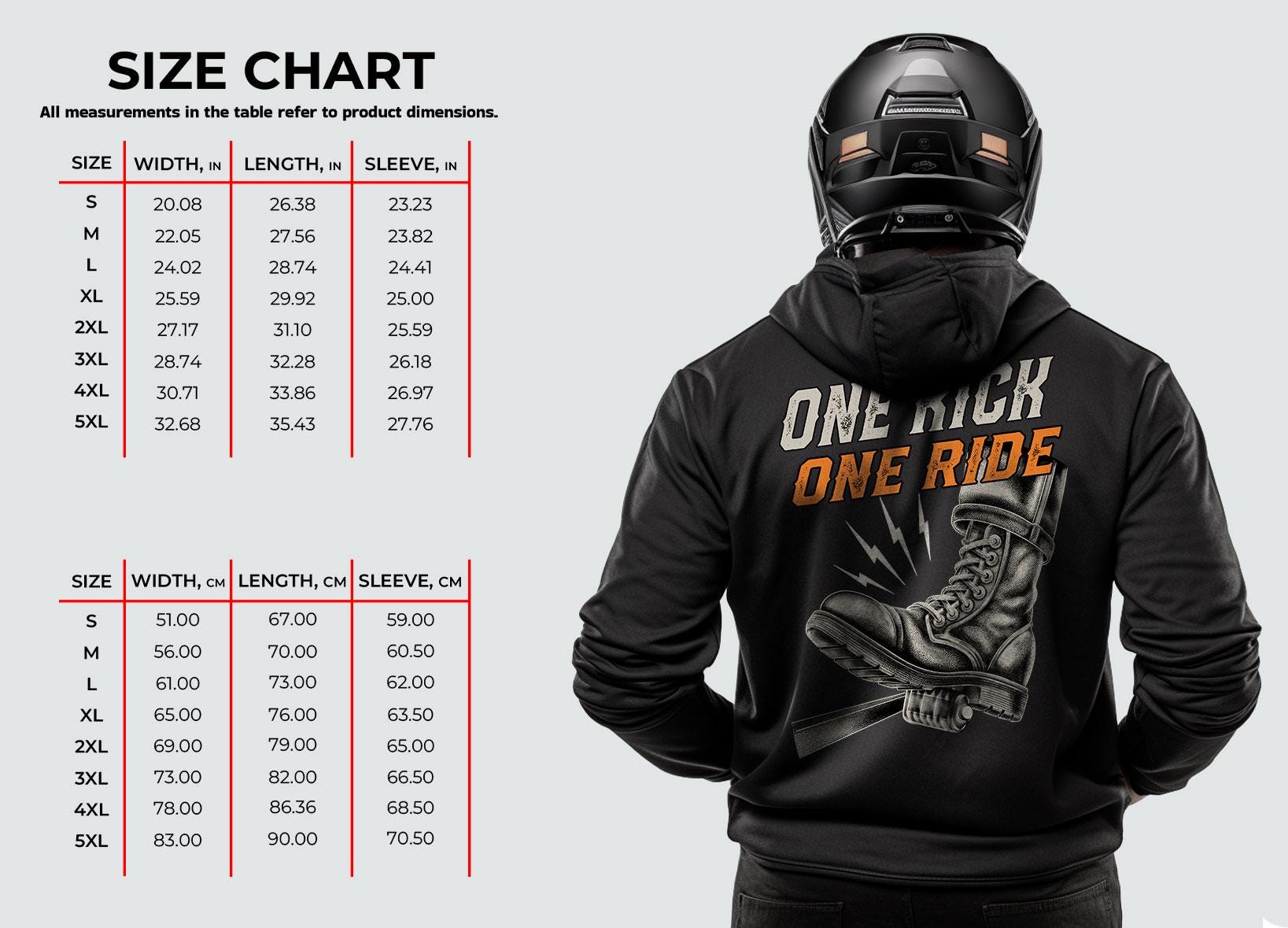One Kick One Ride Biker Motorcycle Hoodie - Biker Sweatshirt for Riders