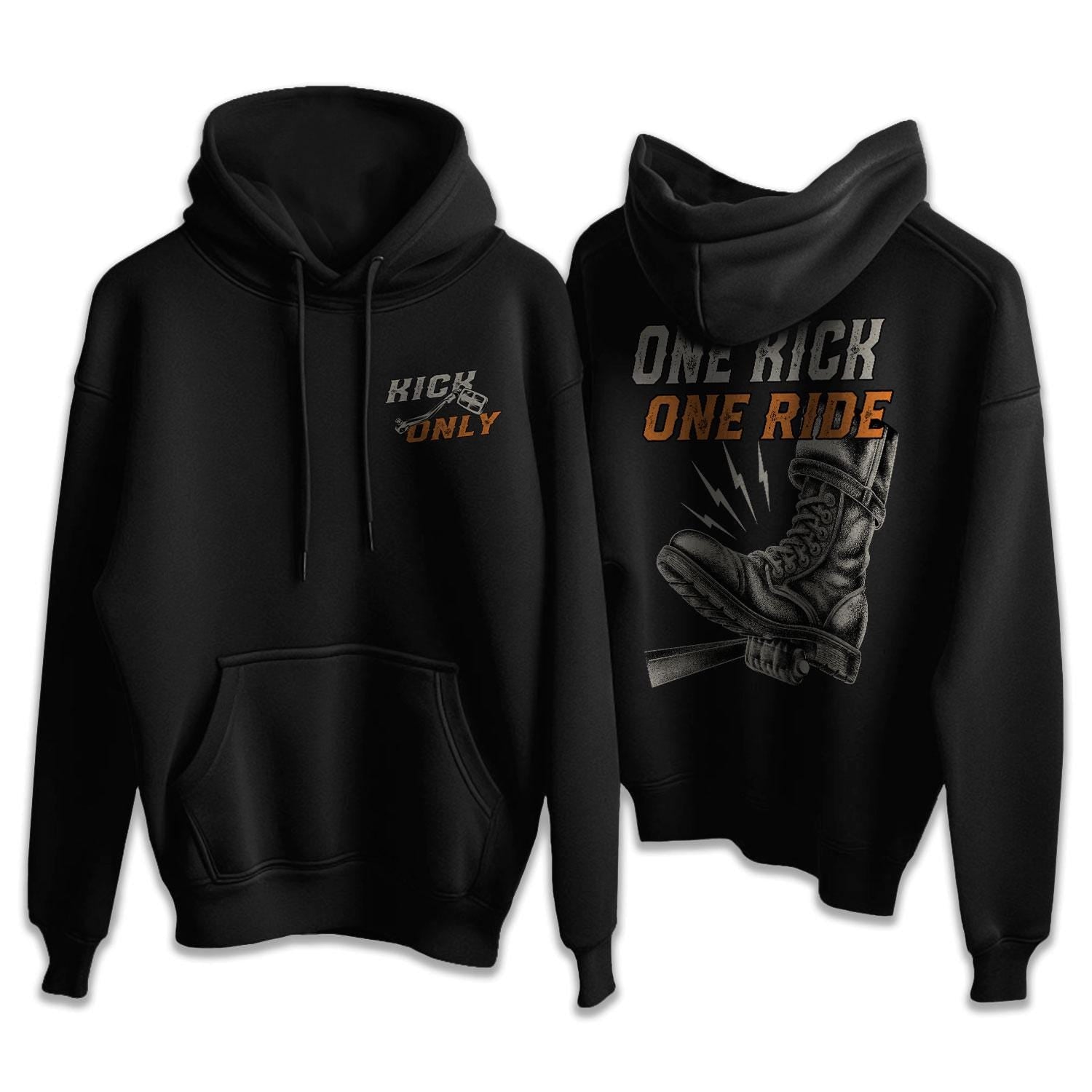 One Kick One Ride Biker Motorcycle Hoodie - Biker Sweatshirt for Riders