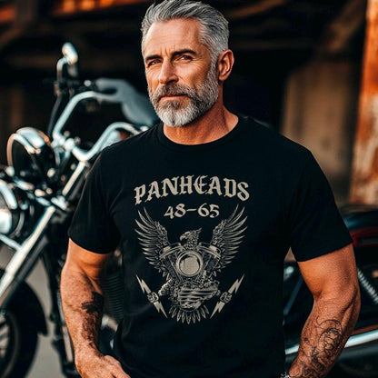 Panheads 48-65 Biker Motorcycle T-Shirt - Biker Tee Shirt for Harley & Chopper Riders