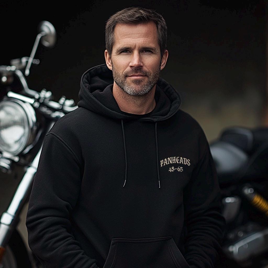 Panheads 48-65 Biker Motorcycle Hoodie - Biker Sweatshirt for Harley & Chopper Riders
