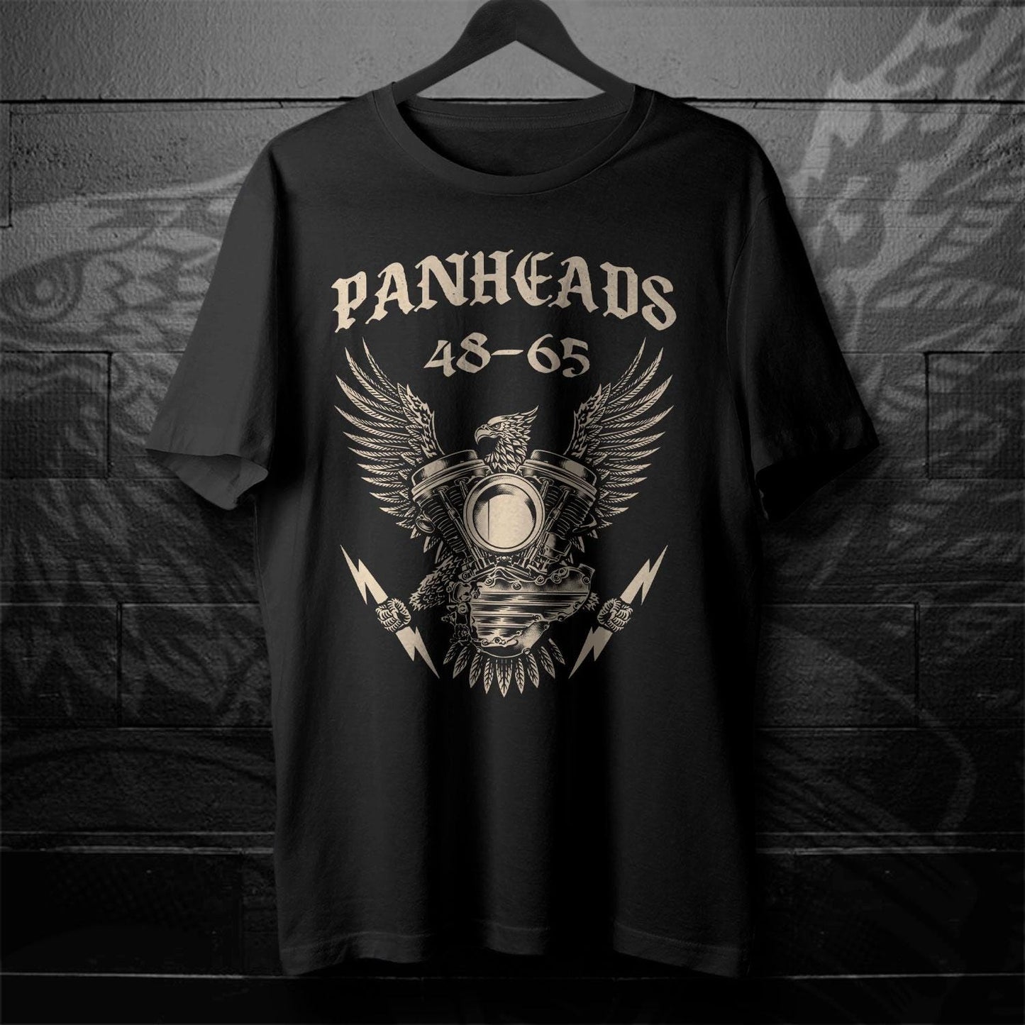 Panheads 48-65 Biker Motorcycle T-Shirt - Biker Tee Shirt for Harley & Chopper Riders