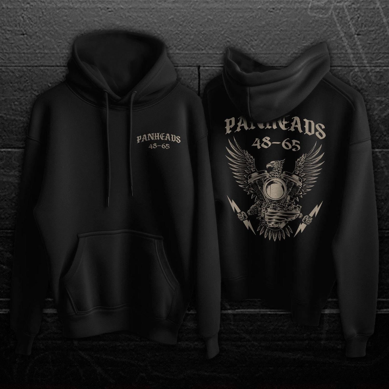 Panheads 48-65 Biker Motorcycle Hoodie - Biker Sweatshirt for Harley & Chopper Riders