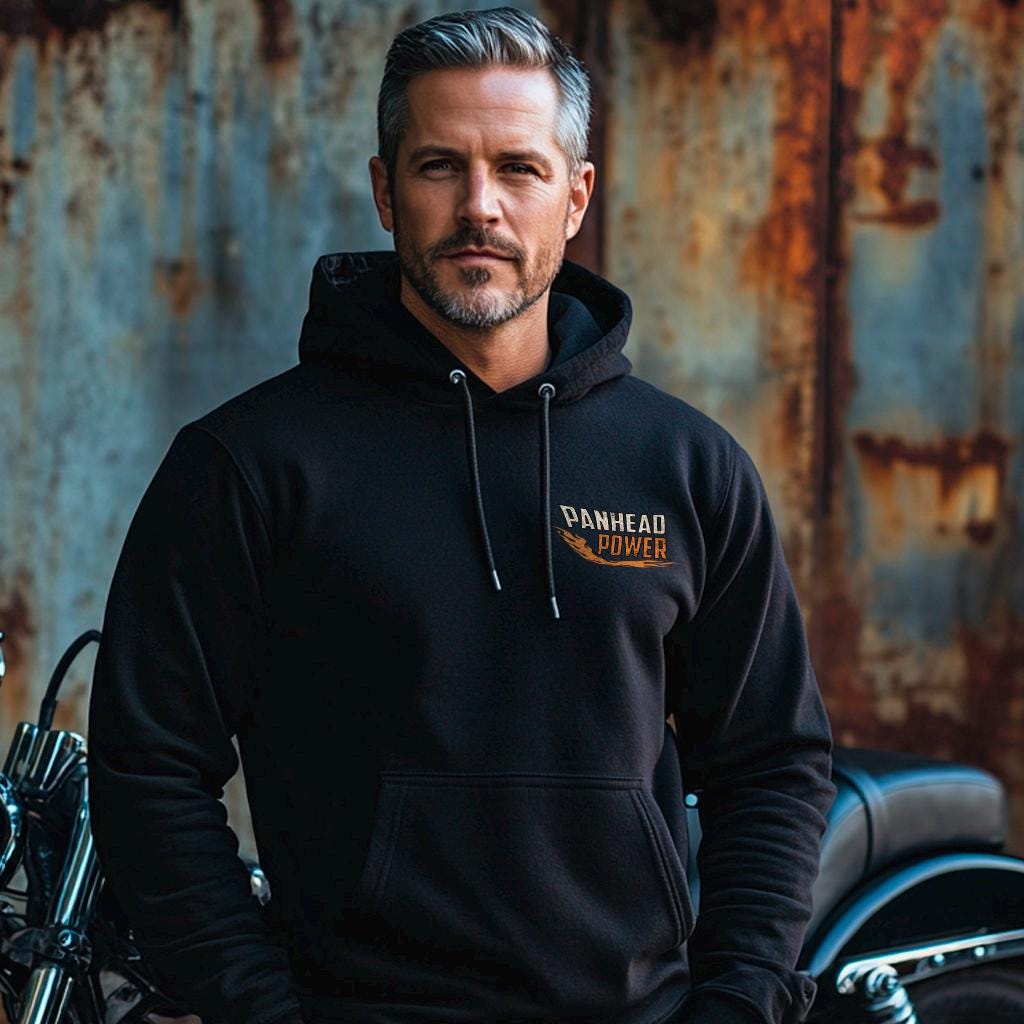 Panhead Power Motorcycle Hoodie - Biker Sweatshirt for Harley & Chopper Riders