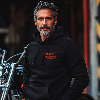 Panhead Power Motorcycle Hoodie - Biker Sweatshirt for Harley & Chopper Riders