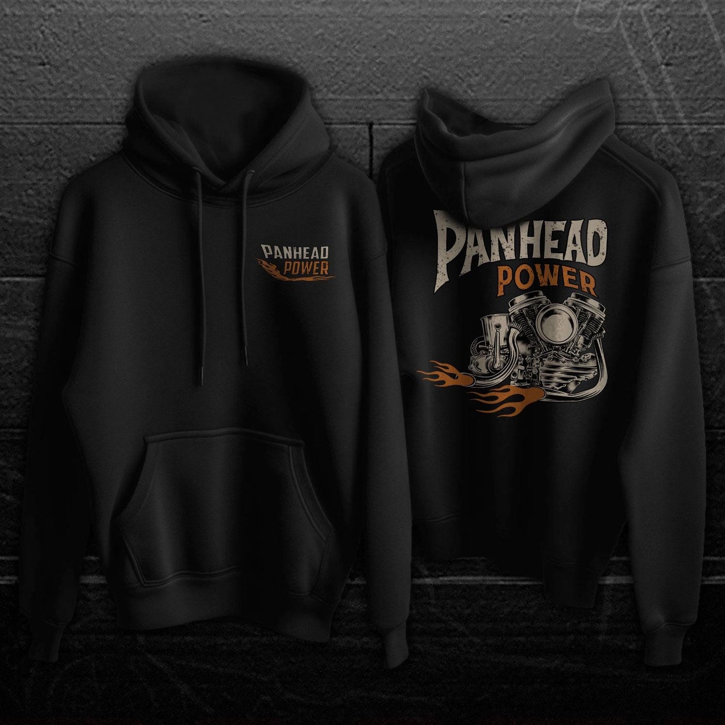 Panhead Power Motorcycle Hoodie - Biker Sweatshirt for Harley & Chopper Riders