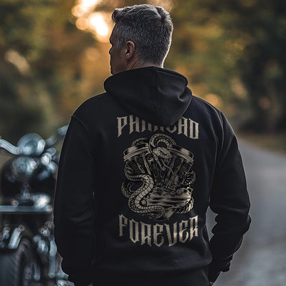 Panhead Forever Snake Motorcycle Hoodie - Biker Sweatshirt for Harley & Chopper Riders