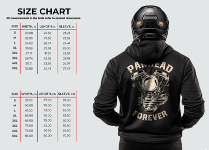 Panhead Forever Motorcycle Hoodie - Biker Sweatshirt for Harley & Chopper Riders