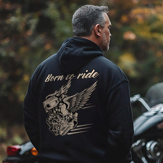 Born To Ride Panhead Motorcycle Hoodie - Biker Sweatshirt for Harley & Chopper Riders