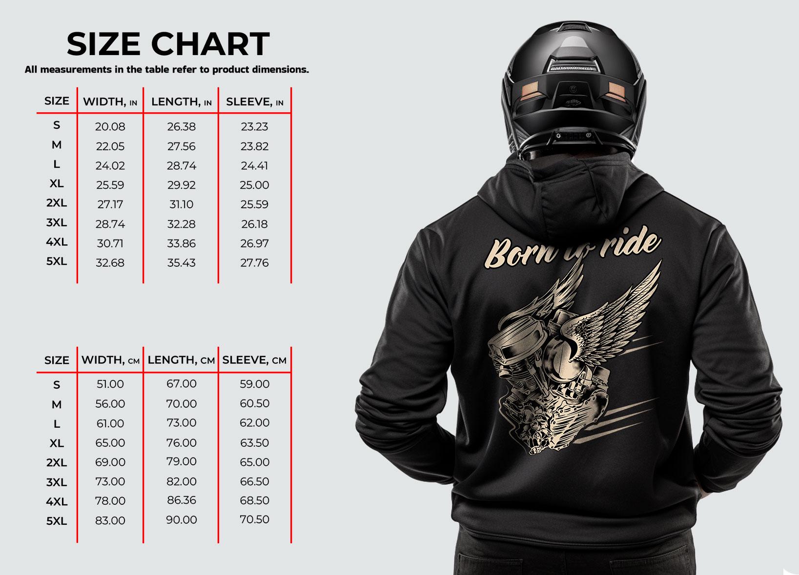 Born To Ride Panhead Motorcycle Hoodie - Biker Sweatshirt for Harley & Chopper Riders