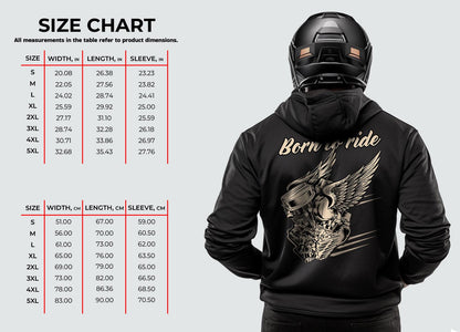 Born To Ride Panhead Motorcycle Hoodie - Biker Sweatshirt for Harley & Chopper Riders