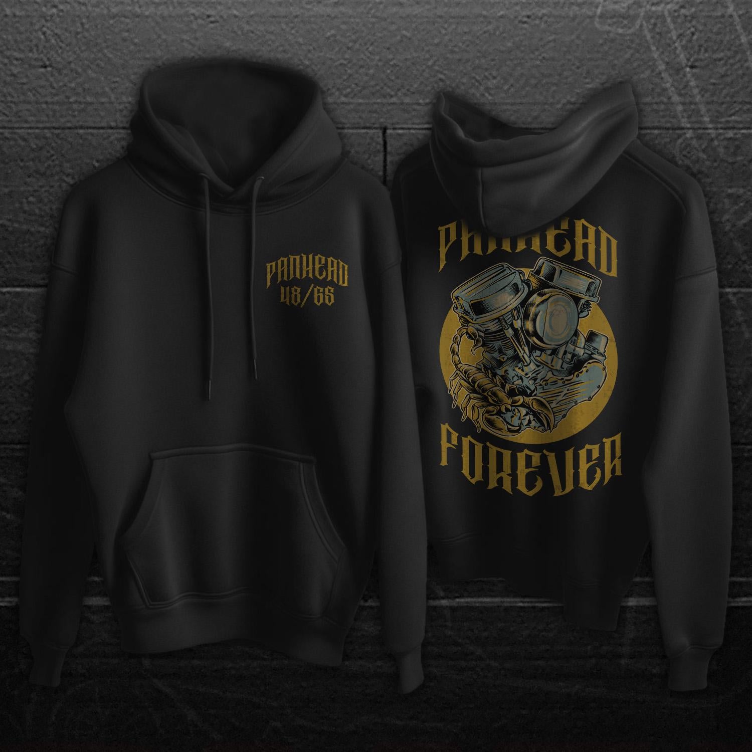 Panhead Forever Scorpion Motorcycle Hoodie - Biker Sweatshirt for Harley & Chopper Riders