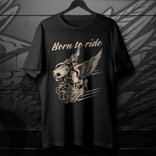 Born To Ride Panhead Motorcycle T-Shirt - Motorcycle Tee Shirt for Harley & Chopper Riders