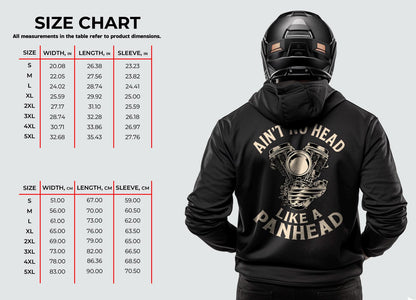 Ain't No Head Like a Panhead Motorcycle Hoodie - Biker Sweatshirt for Harley & Chopper Riders