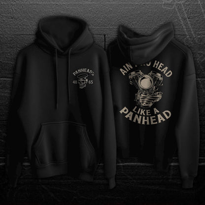 Ain't No Head Like a Panhead Motorcycle Hoodie - Biker Sweatshirt for Harley & Chopper Riders