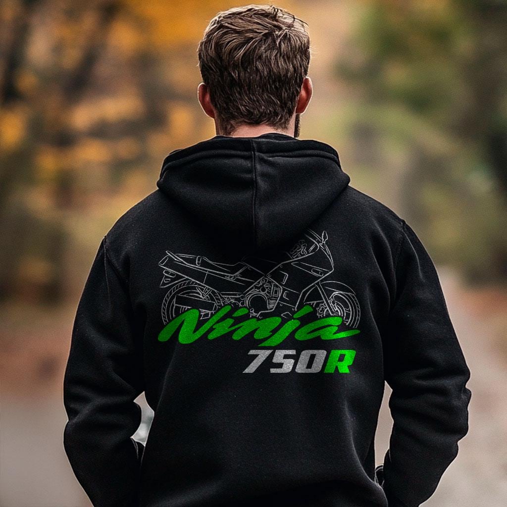 Kawasaki Ninja 750R Inspired Hoodie - Motorcycle Sweatshirt for Riders