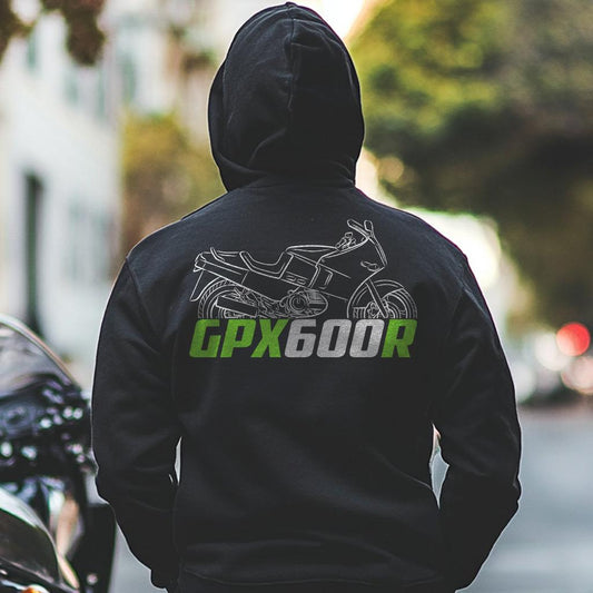 Kawasaki GPX600R & Ninja 600R Inspired Hoodie - Motorcycle Sweatshirt for Riders