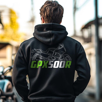 Kawasaki GPX500R & ZX500B Inspired Hoodie - Motorcycle Sweatshirt for Riders