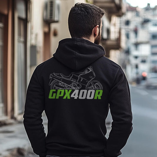 Kawasaki GPX400R Inspired Hoodie - Motorcycle Sweatshirt for Riders