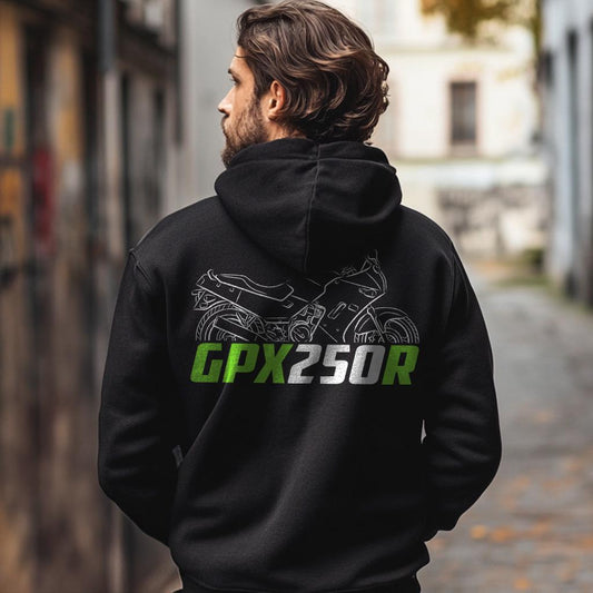 Kawasaki GPX250R | Ninja 250R & EX250 Inspired Hoodie - Motorcycle Sweatshirt for Riders