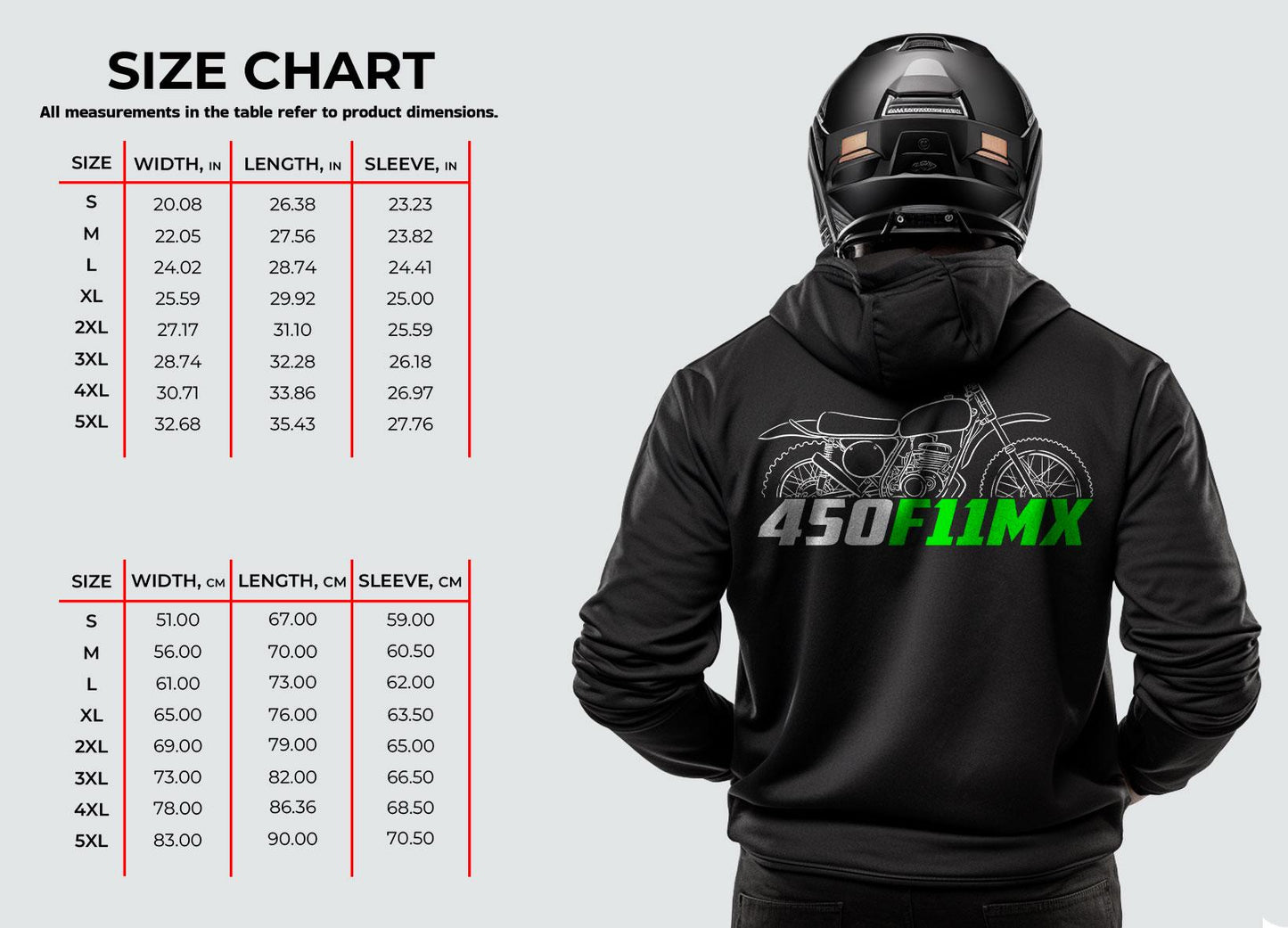 Kawasaki 450 F11MX 1973 Inspired Hoodie - Motorcycle Sweatshirt for Riders
