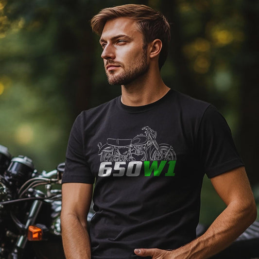 Kawasaki 650 W1 W1S W1SA & W1SS T-Shirt - Motorcycle Tee Shirt for Riders