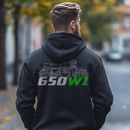 Kawasaki 650 W1 W1S W1SA & W1SS Inspired Hoodie - Motorcycle Sweatshirt for Riders