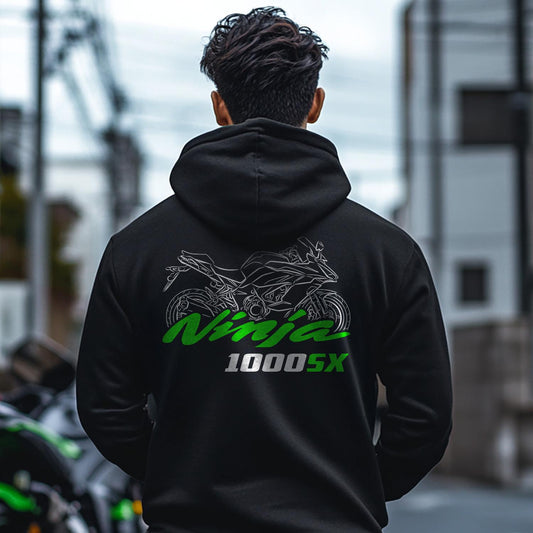 Kawasaki Ninja 1000SX Inspired Hoodie - Motorcycle Sweatshirt for Riders