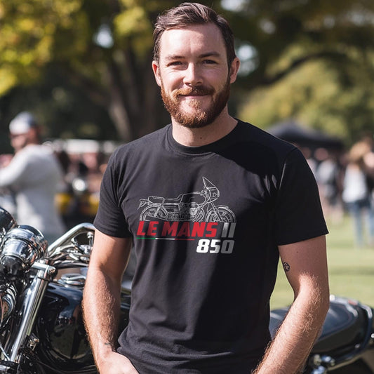 Moto Guzzi 850 Le Mans II 1978 - 1982 Inspired T-Shirt - Motorcycle Tee Shirt for Riders