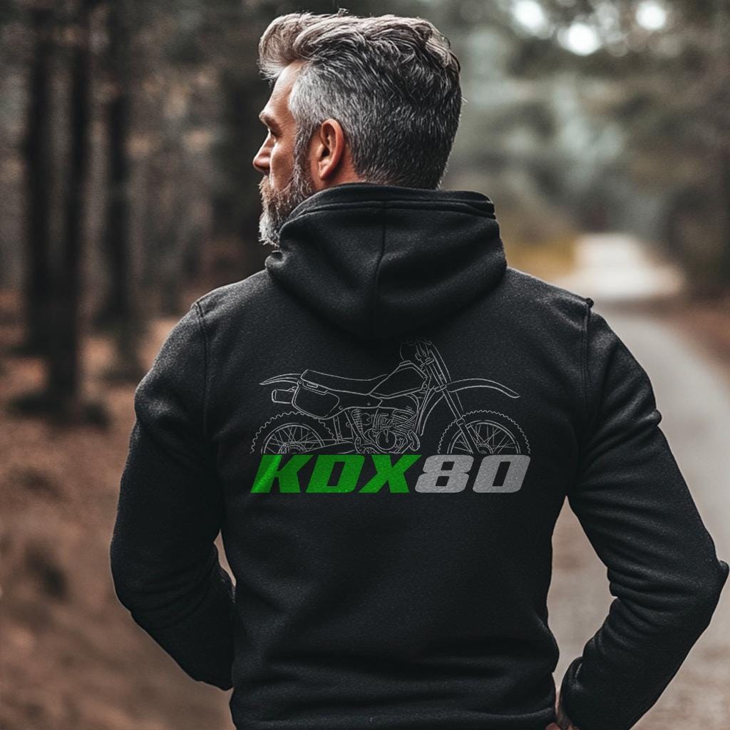 Kawasaki KDX80 1984 - 1988 Inspired Hoodie - Motorcycle Sweatshirt for Riders