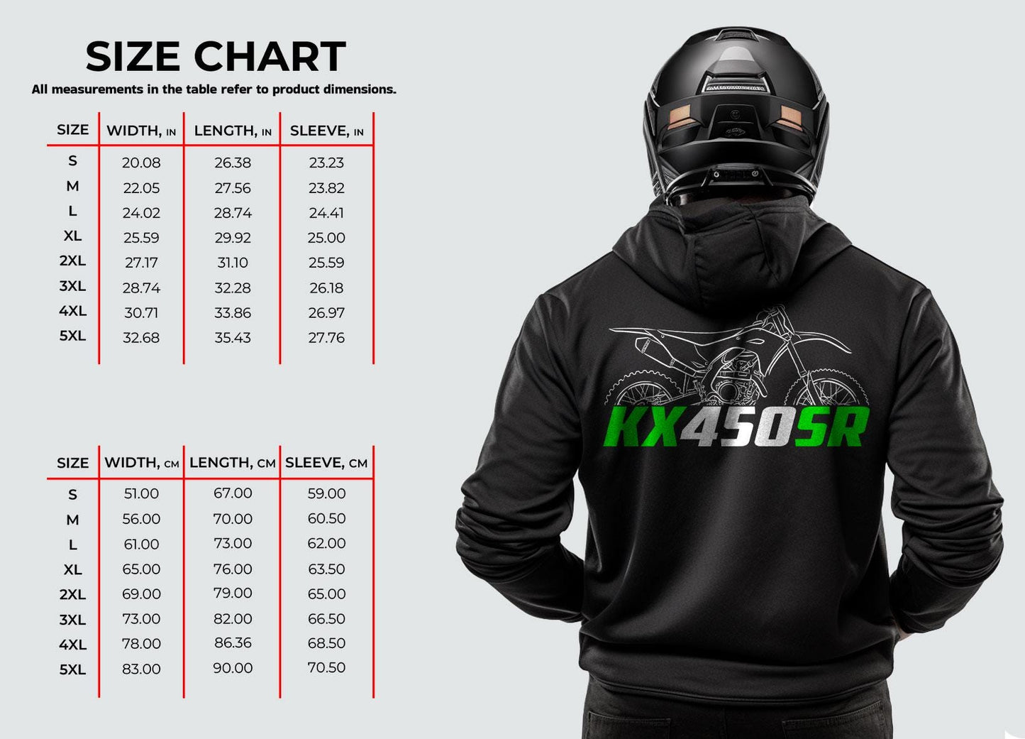 Kawasaki KX450 & 450SR 2019-25 Inspired Hoodie - Motorcycle Sweatshirt for Riders