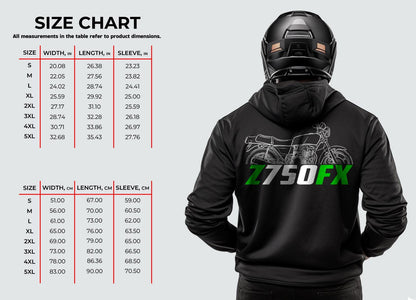 Kawasaki Z750FX & Z750FX II Inspired Hoodie - Motorcycle Sweatshirt for Riders