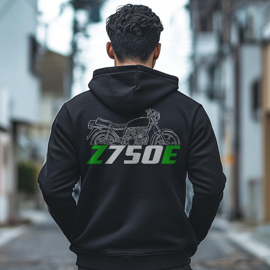 Kawasaki Z750E Inspired Hoodie - Motorcycle Sweatshirt for Riders