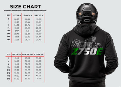 Kawasaki Z750E Inspired Hoodie - Motorcycle Sweatshirt for Riders