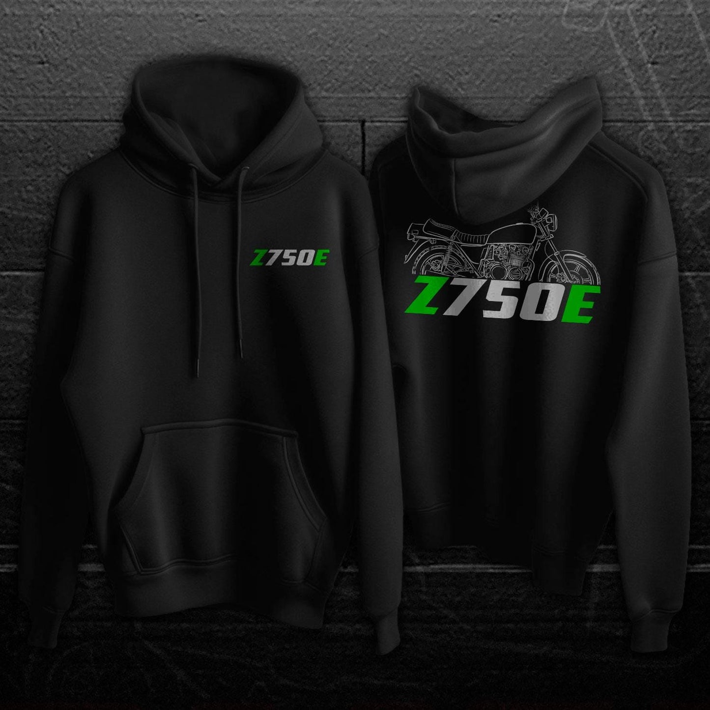 Kawasaki Z750E Inspired Hoodie - Motorcycle Sweatshirt for Riders